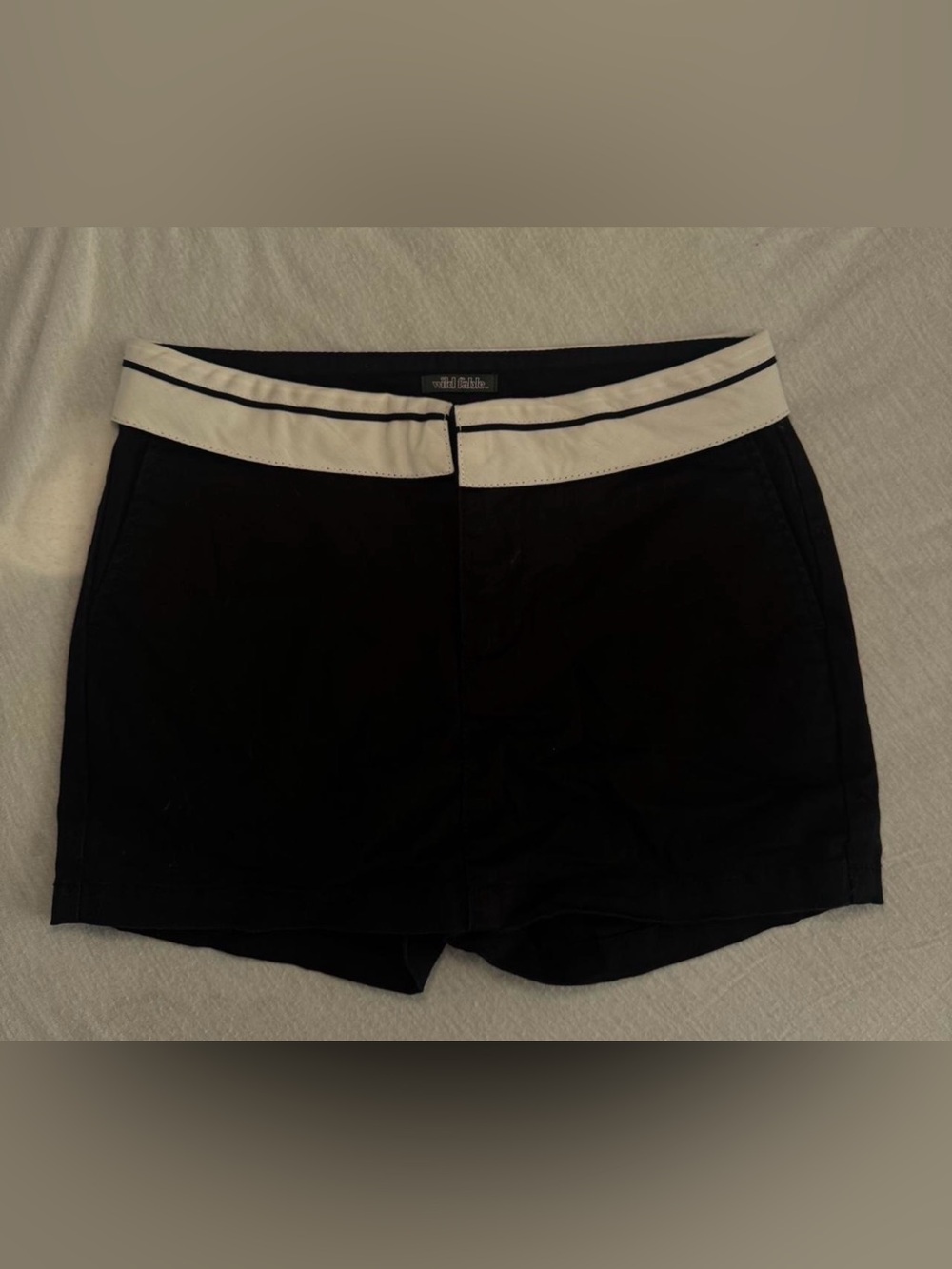 wild fable Black Shorts with Cream Waistband